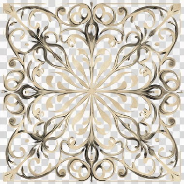 gothic ornament with calligraphy elements, no background, with shading and highlights, symmetrical shapes.