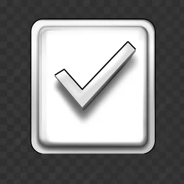an icon of a selection, a checkmark