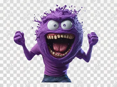 a playfulrealistic disney Pixar-style 3D scene featuring a person joyfully dancing, dressed in a simple purple shirt. Instead of a head, they have a giant, expressive emoji bursting with a crazy funny emotion. Set against a stark white background, employ hard studio lighting to create strong contrasts and sharply defined textures. Capture the dynamic movement with exaggerated, whimsical poses, emphasizing the oversized facial features and lively expressions of the emoji. The vibrant colors of the shirt and emoji stand out, while the precise lighting highlights every fold and shadow, adding depth and energy to the scene. The overall composition is engaging and full of life, reflecting the cheerful and carefree spirit of the dance in a party.
