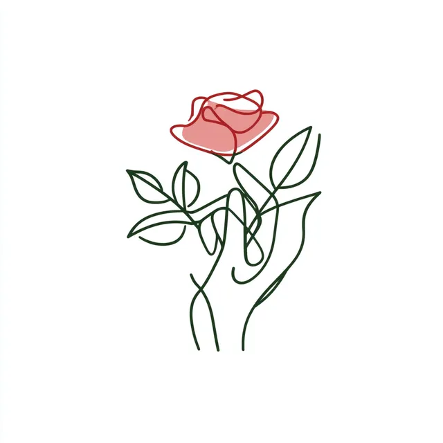 Hand-Drawn Rose Picking Logo Design