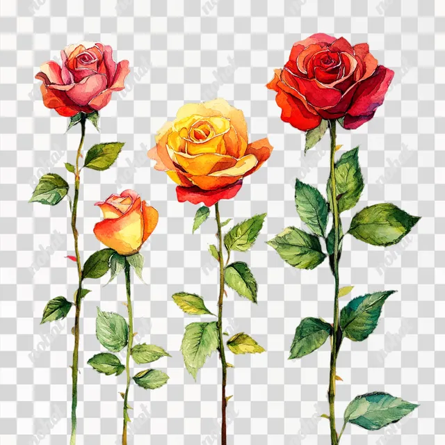 Vivid Watercolor Roses: A Floral Delight