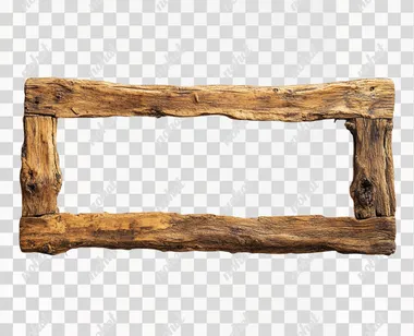 a thin rectangular picture frame made of rough swampy cypress wood, blank in the middle, not edges
