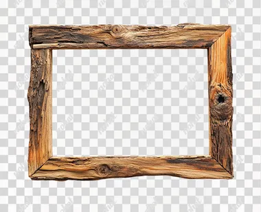 a thin rectangular picture frame made of rough swampy cypress wood, blank in the middle, not edges