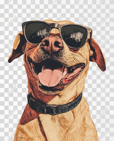 happy dog with sunglasses, photo
