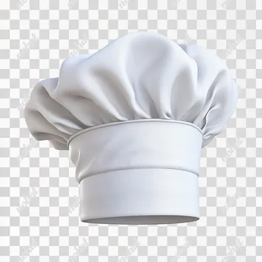 white chefs hat transparent to be put on a character's head