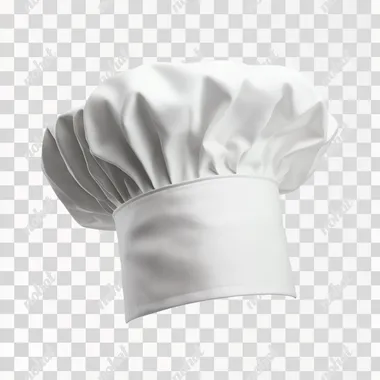 white chefs hat transparent to be put on a character's head