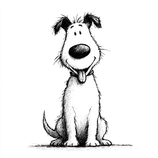Cute Big White Dog Illustration