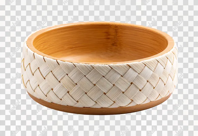 PNG Hand-Woven Bamboo Cat Bowl