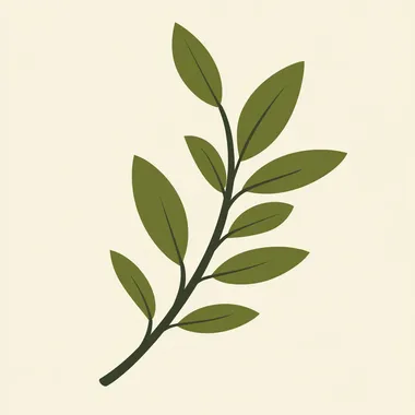 Minimalist logo of olive branch