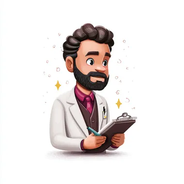 Doctor Taking Notes,Logo design,IN Alegria style, illustration ,white background   l35ioev