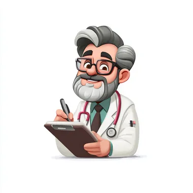Doctor Taking Notes,Logo design,IN Alegria style, illustration ,white background   l35ioev