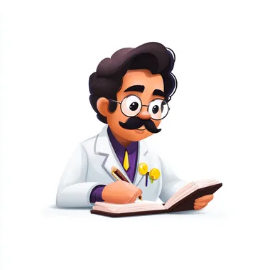 Doctor Taking Notes,Logo design,IN Alegria style, illustration ,white background   l35ioev