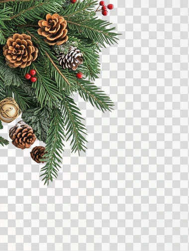 Christmas Corner Border decoration Png, isolated
