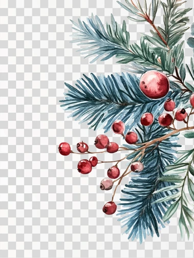Christmas Corner Border decoration Png, isolated