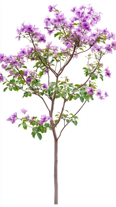 Build Paulownia flower tree white background