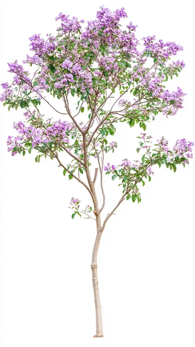 Build Paulownia flower tree white background