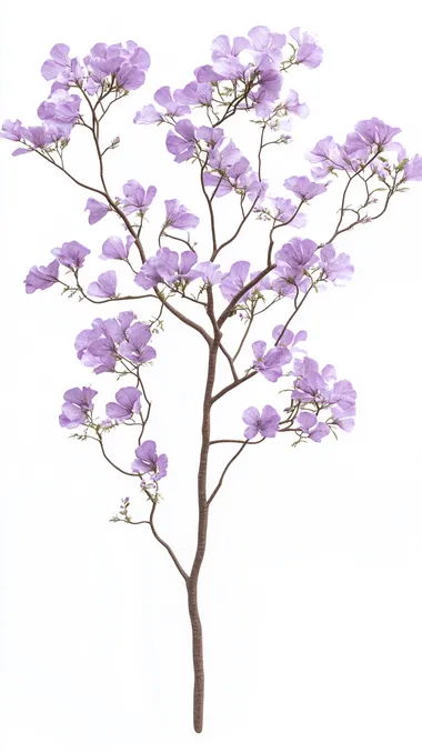 Build Paulownia flower tree white background