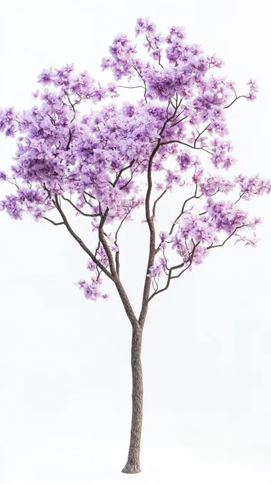 Build Paulownia flower tree white background