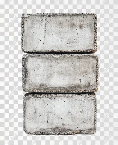 High-resolution image of concrete blocks, isolated on a white background