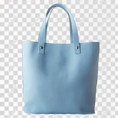 light blue tote bag, white background
