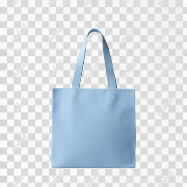 light blue tote bag, white background