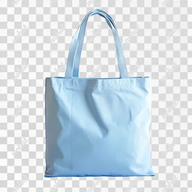 light blue tote bag, white background
