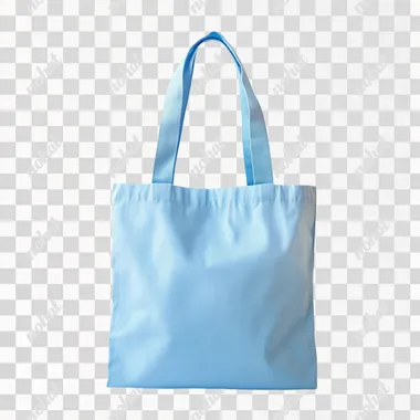 light blue tote bag, white background