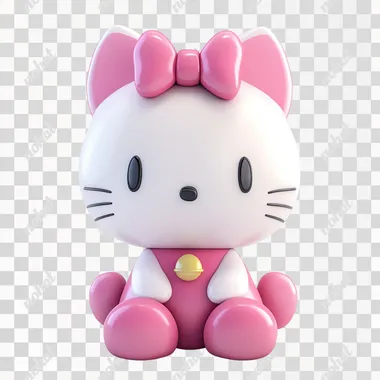 a super cute hello kitty in front of a white background, 8k