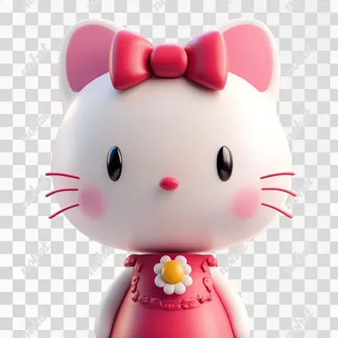 a super cute hello kitty in front of a white background, 8k