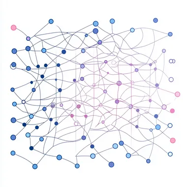 an illustration of an artificial deep neural network on white background