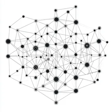 an illustration of an artificial deep neural network on white background