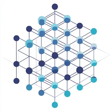 an illustration of an artificial deep neural network on white background