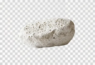 A lump of natural pumice. Minimalist, photorealistic, White background like a product photography