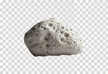 A lump of natural pumice. Minimalist, photorealistic, White background like a product photography