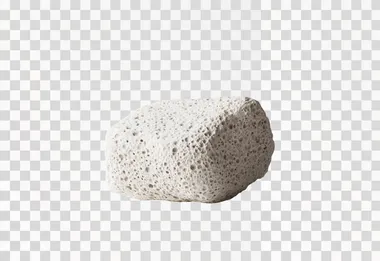 A lump of natural pumice. Minimalist, photorealistic, White background like a product photography
