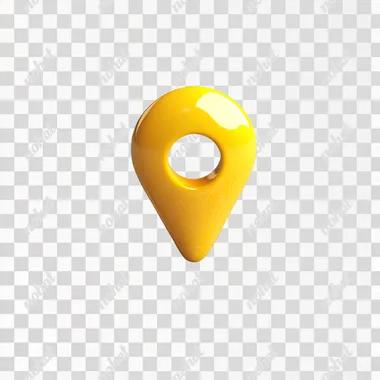 location 3d pin yellow colored for automotive company