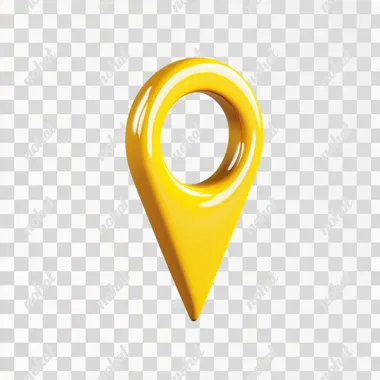 location 3d pin yellow colored for automotive company