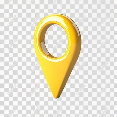 location 3d pin yellow colored for automotive company
