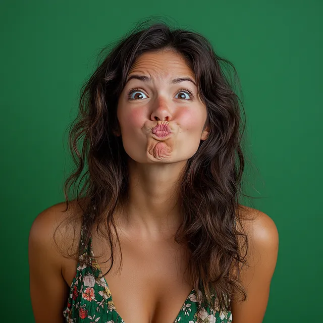 a woman making a funny face with her tongue out