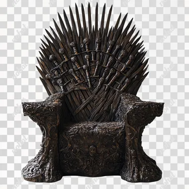 Iron Throne chair seen from the front. only the chair