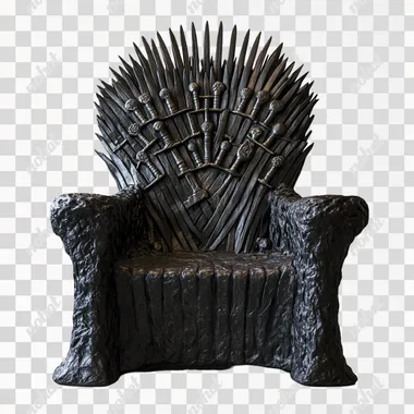 Iron Throne chair seen from the front. only the chair