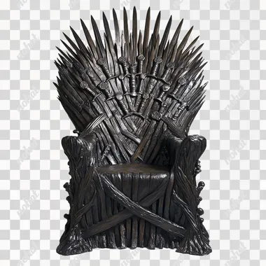 Iron Throne chair seen from the front. only the chair