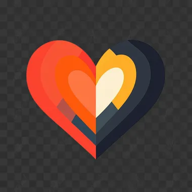 a simple icon of an a heart that radiates , simple shapes, vector graphic, solid white background, minimalist design, minimalistic detail, bold outlines, bold lines, bold color blocks,