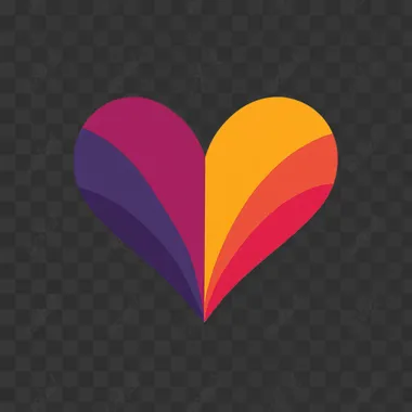 a simple icon of an a heart that radiates , simple shapes, vector graphic, solid white background, minimalist design, minimalistic detail, bold outlines, bold lines, bold color blocks,