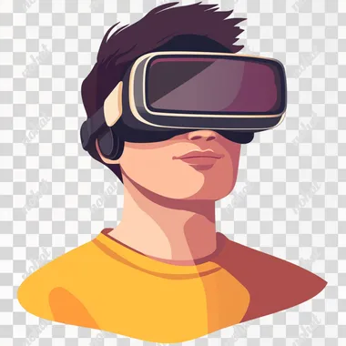 a man who are wearing VR, 3d-style icon