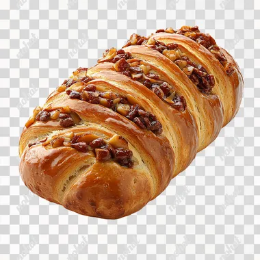 ultra realistic uhd photo of Stollen , on white plain isolated, front view,clear contours and boundaries, contrast, standalone full object, no shadows, lifelike accuracy, commercial photoshoot     --s 750