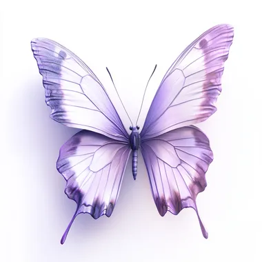 svg of a lilac butterfly with velvet wings fluttering gently in an empty void, high detail on white backgorund stylize 500