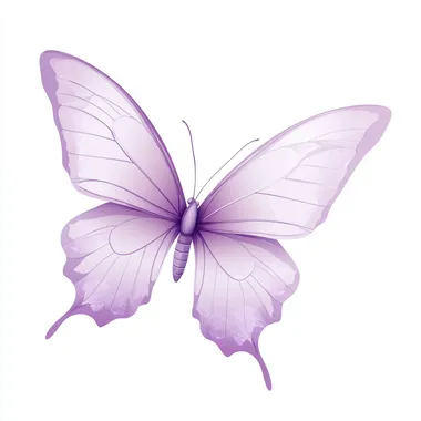 svg of a lilac butterfly with velvet wings fluttering gently in an empty void, high detail on white backgorund stylize 500