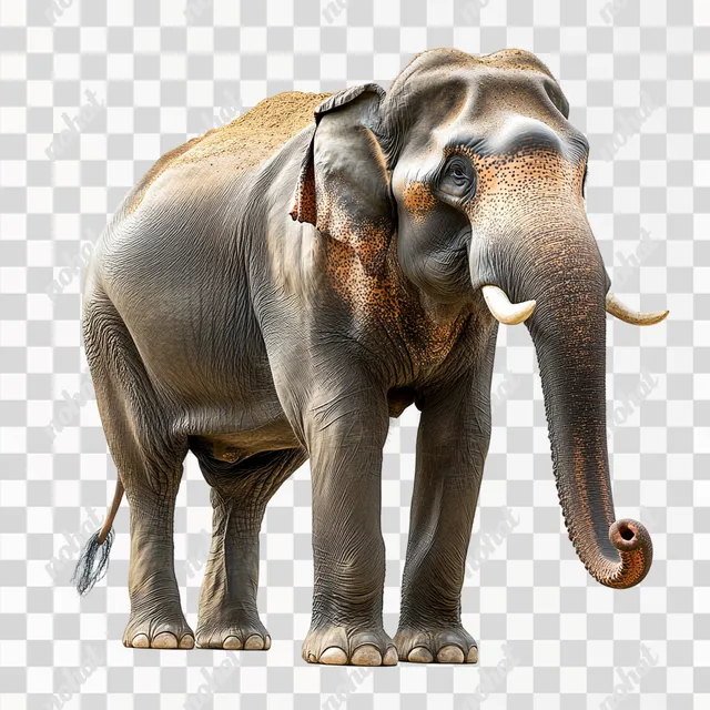 Strength and Majesty: The Powerful Asian Elephant's Reverent Pose