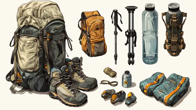 Ultimate Hiking Gear: Backpack, Boots, Water Bottle & Poles